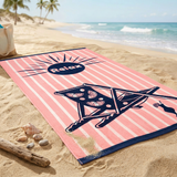Serviette de plage éponge velours Jacquard - Relax - 90x170cm - 400g/m² - Taille L
