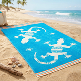 Serviette de plage éponge velours Jacquard - Ibo - 100x175cm - 470gm² - Taille L