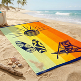 Serviette de plage éponge velours Jacquard - Sully - 90x170cm - 400g/m² - Taille L