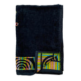 Serviette de plage éponge Velours Jacquard Irvine 75x150cm 100 % coton, 400 g/m², douce, absorbante et légère, idéale pour plage et piscine.
