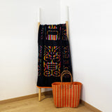Serviette de plage jacquard maski 75x150 cm, 400 g/m², éponge velours Jacquard et bouclette, douce, absorbante et idéale pour plage ou piscine.