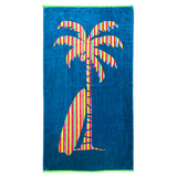 Serviette de plage éponge Velours Jacquard Palmtak Taille 90x160cm 400 g/m² absorbante et légère, parfaite pour plage ou piscine.
