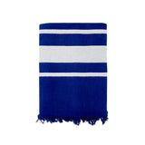 fouta doublée éponge caraïbes bleu marine 90x170 cm, 100 % coton 340 g/m², épaisse et absorbante, idéale pour la plage, piscine ou salle de bain et en paréo.