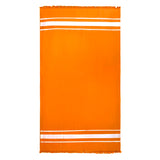 fouta doublée éponge caraïbes mandarine 90x170 cm, 100 % coton 340 g/m², épaisse et absorbante, idéale pour la plage, piscine ou salle de bain et en paréo