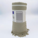 fouta doublée éponge caraïbes taupe 90x170 cm, 100 % coton 340 g/m², épaisse et absorbante, idéale pour la plage, piscine ou salle de bain et en paréo