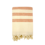 fouta doublée éponge doublée fidji cannelle 90x160 cm, 100 % coton 340 g/m², épaisse et absorbante, idéale pour la plage, piscine ou salle de bain et en paréo