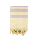 fouta doublée éponge fidji lilas 90x160 cm, 100 % coton 340 g/m², épaisse et absorbante, idéale pour la plage, piscine ou salle de bain et en paréo