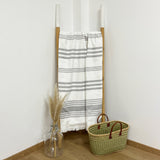 fouta doublée éponge karabuk gris 140x180 cm, XL 100 % coton 380 g/m², épaisse et absorbante, idéale pour la plage, piscine ou salle de bain et en paréo.