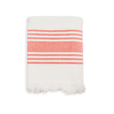 fouta doublée éponge karabuk mandarine 140x180 cm, 100 % coton 380 g/m², épaisse et absorbante, idéale pour la plage, piscine ou salle de bain et en paréo