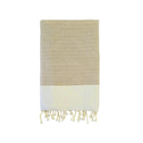 fouta traditionnelle nid d’abeille athena taupe 100x200 cm ou 200x200 cm 100 % coton 190 g/m², absorbante, légère et peu encombrante pour la plage ou la maison. Se transforme en paréo.