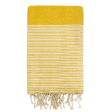 fouta traditionnelle nid d’abeille mikanda tournesol 100x200 cm 200x200 100 % coton 190 g/m², absorbante, légère et peu encombrante pour la plage ou la maison. Se transforme en paréo