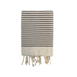 fouta traditionnelle nid d’abeille yadara taupe 100x200 cm ou 200x200 cm 100 % coton 190 g/m², absorbante, légère et peu encombrante pour la plage ou la maison. Se transforme en paréo