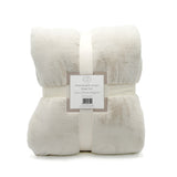 plaid cozy beige clair 130x170 cm, ultra doux 760g/m², idéal pour chaleur, confort et déco dans toute la maison