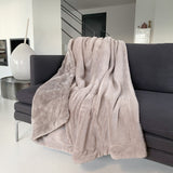 plaid cozy beige taupe 130x170 cm, ultra doux 760g/m², idéal pour chaleur, confort et déco dans toute la maison