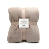 plaid cozy beige taupe 130x170 cm, ultra doux 760g/m², idéal pour chaleur, confort et déco dans toute la maison
