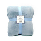 plaid cozy bleu gris 130x170 cm, ultra doux 760g/m², idéal pour chaleur, confort et déco dans toute la maison