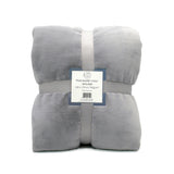 plaid cozy gris clair 130x170 cm, ultra doux 760g/m², idéal pour chaleur, confort et déco dans toute la maison