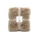 plaid longwool beige taupe 130x170 cm imitation fourrure à poils longs, 450g/m², ultra doux et élégant pour sublimer et réchauffer votre canapé.