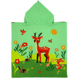 Poncho de plage enfant en microfibre foret 60x120cm 100% polyester 250g/m² motifs imprimés, idéal plage et piscine, séchage ultra rapide, peu encombrant