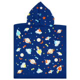 poncho de plage enfant en microfibre galaxy 60x120cm 250g/m² motifs imprimés, idéal plage et piscine, séchage rapide, peu encombrant