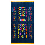 Serviette de plage éponge Velours Jacquard Maski 75x150cm m 400 g/m² absorbante et légère, parfaite pour plage ou piscine.