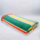serviette de plage éponge velours jacquard Multicolore Dalia 100x175 470g/m² douce et absorbante, parfaite pour plage, piscine ou sport