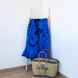serviette de plage éponge velours jacquard festo L 90x170cm en coton 400g/m² douce et absorbante, idéale plage et piscine