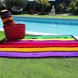 serviette de plage éponge velours jacquard Happy Fresh taille L 100x175cm légère et absorbante, séchage rapide, parfaite pour plage, piscine ou sport.