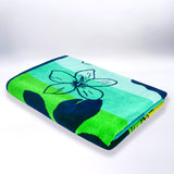 serviette de plage éponge velours jacquard multicolore ibisco 90x170 cm 400g/m² motif Corsica douce et absorbante, idéale pour la piscine ou la plage