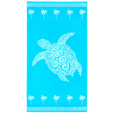 Serviette plage velours jacquard merida 100 % coton 90x170 cm, 400 g/m², douce, absorbante et confortable, pour plage, piscine