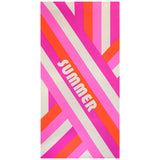 serviette de plage microfibre rayure-pop 75x150 cm, 220 g/m², 100 % polyester, légère et peu encombrante, idéale pour les sorties à la piscine ou à la plage pour un adulte ou en famille