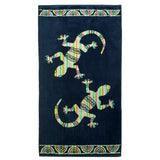 Serviette de plage irvine 75x150 cm 400g/m²en éponge velours Jacquard, douce, absorbante et légère, idéale pour plage et piscine.