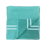 Fouta coton doublée éponge Waffle aqua 90x170cm 355gm² 100 % coton, absorbante et légère, séchage rapide, idéale plage, piscine ou salle de bain.