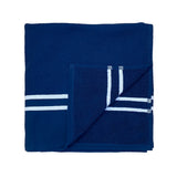 Fouta coton doublée éponge Waffle navy 90x170cm 100 % coton, 355 g/m², doublée éponge, absorbante et légère, séchage rapide, idéale plage, piscine ou salle de bain.