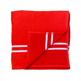 Fouta coton doublée éponge Waffle rouge 90x170cm 100 % coton, 355 g/m², absorbante et légère, séchage rapide, idéale plage, piscine ou salle de bain.