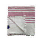 zoom fouta doublée éponge karabuk fuchsia 140x180 cm, 100 % coton 380 g/m², épaisse et absorbante, idéale pour la plage, piscine ou salle de bain et en paréo