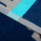 zoom serviette de plage éponge velours jacquard multicolore capcorse 140x180 cm 400g/m² motif Corsica douce et absorbante, idéale pour la piscine ou la plage