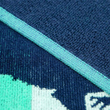 zoom serviette de plage éponge velours jacquard multicolore ibisco 90x170 cm 400g/m² motif Corsica douce et absorbante, idéale pour la piscine ou la plage