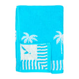 zoom serviette plage velours jacquard merida 100 % coton 90x170 cm, 400 g/m², douce, absorbante et confortable, pour plage, piscine