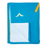 zoom serviette de plage microfibre multicolore sandwood 140x170 cm 220g/m² motifs fleurs douce et absorbante, idéale pour la piscine ou la plage.