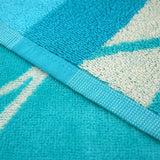zoom serviette de plage freestyle XL éponge velours jacquard bleu 140x180 cm 400g/m² douce, absorbante et idéale pour plage et piscine.