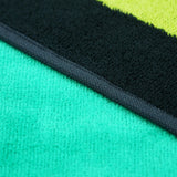 zoom serviette de plage Happy Men XL éponge velours Jacquard Vert 140x180 400g/m² douce, absorbante et idéale pour plage et piscine