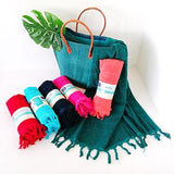 Fouta coton éponge bouclette unie - Serviette de bain - Hammam - Le comptoir de la plage