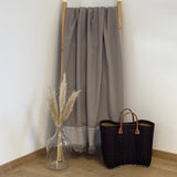 fouta doublée éponge paski taupe 90x170 cm, ou XL 140x180cm 100 % coton 300 g/m², épaisse et absorbante, idéale pour la plage, piscine ou salle de bain et en paréo.