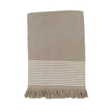 fouta doublée éponge paski taupe 90x170 cm, ou XL 140x180cm 100 % coton 300 g/m², épaisse et absorbante, idéale pour la plage, piscine ou salle de bain et en paréo.