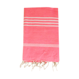 fouta plate traditionnelle kolora orange 100x200 cm, coton 190 g/m², absorbante, légère et peu encombrante pour la plage ou la maison. se transforme en paréo.