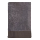 serviette de bain éponge velours unie shady gris 90x160 cm, 100 % coton, 370 g/m², légère et absorbante, idéale salle de bain, piscine et plage