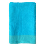 serviette de bain éponge velours unie shady turquoise 90x160 cm, 100 % coton, 370 g/m², légère et absorbante, idéale salle de bain, piscine et plage