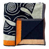 serviette de plage éponge velours jacquard concha XL 140x180 cm en coton 400 g/m² douce et absorbante, idéale plage et piscine
