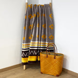 serviette de plage éponge velours jacquard macarena XL 140x180 cm en coton 400 g/m² douce et absorbante, idéale plage et piscine